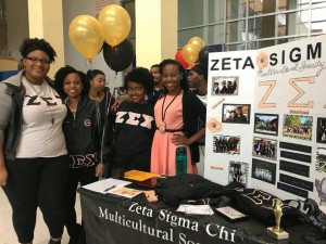 Chanelle (right) with the Zeta Sigma Chi Multicultural Sorority 